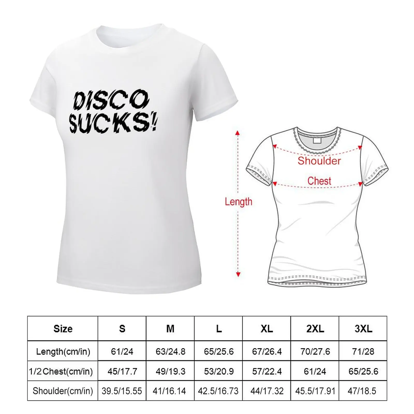 Disco sucks! music statement T-shirt summer top anime clothes korean Women's clothes