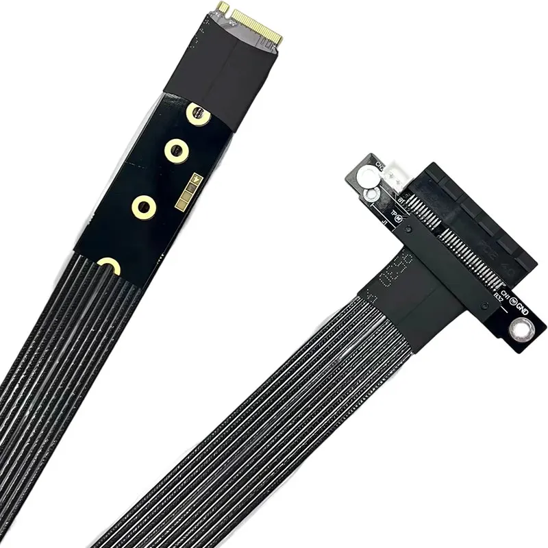 ADT-Link PCIE 5.0 M.2 NVMe to PCIe x4 Extension Adapter Gen5 180 Degree Straight High-Speed GPU Riser Cable for Graphics Card