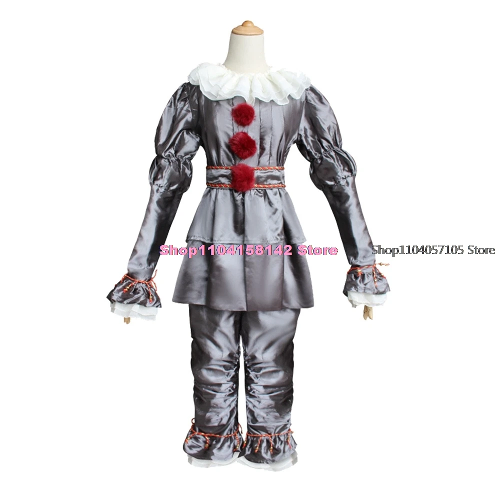 Volwassenen Kinderen Pennywise Cosplay Kostuum Stephen Clown Pruik Pak Enge Halloween Horror Party Carnaval Maskerade Broek Outfit