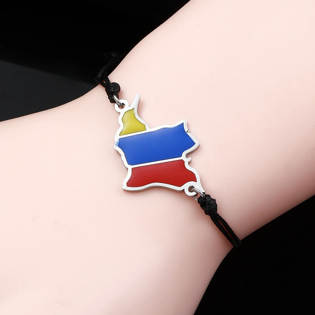 Colombia Map Flag Rope Bracelet Women Girls Jewelry