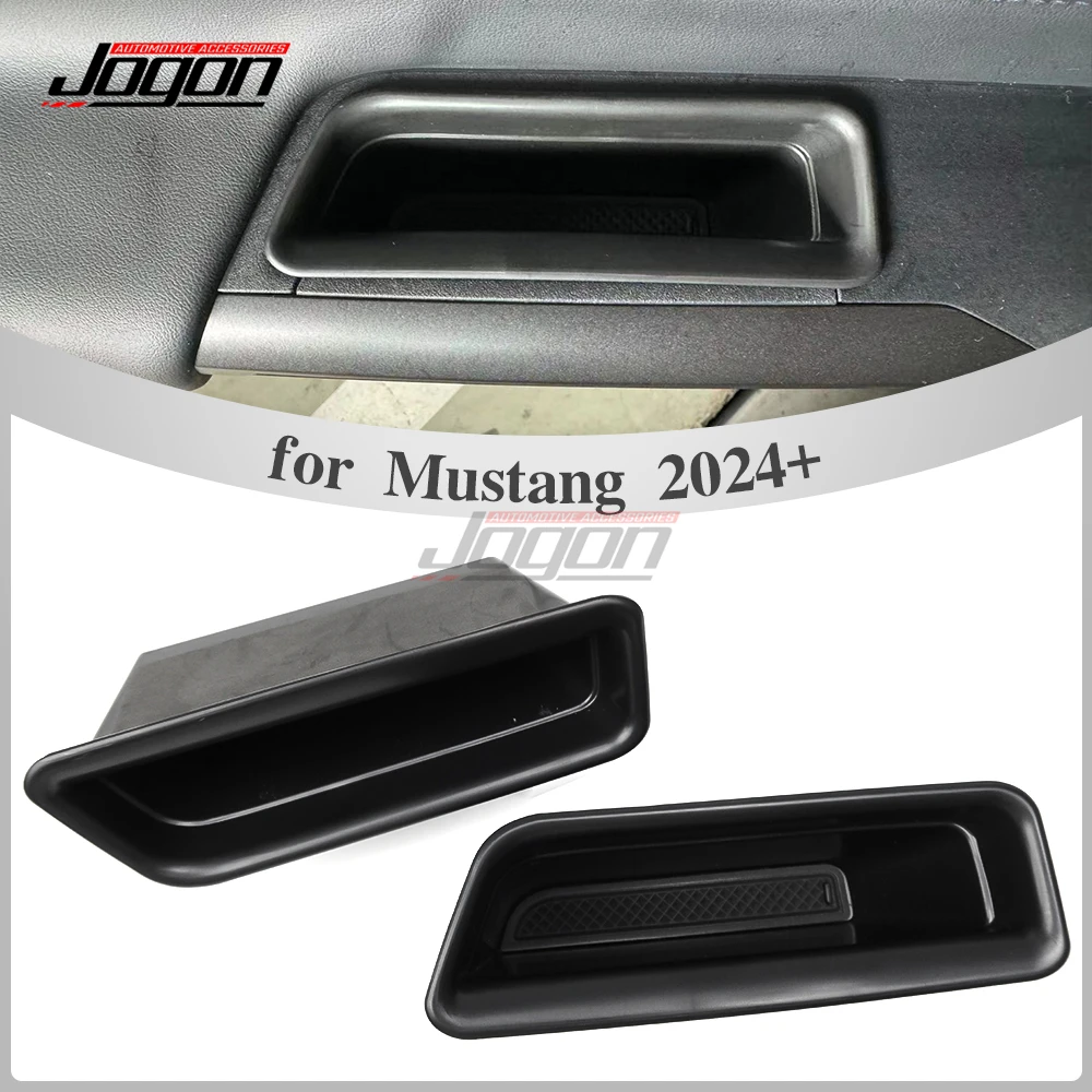 2PCS For Ford Mustang Dark Horse EcoBoost GT S650 2024 Car Interior Side Door Handle Organizer Box Holder Cover Trim Accessories