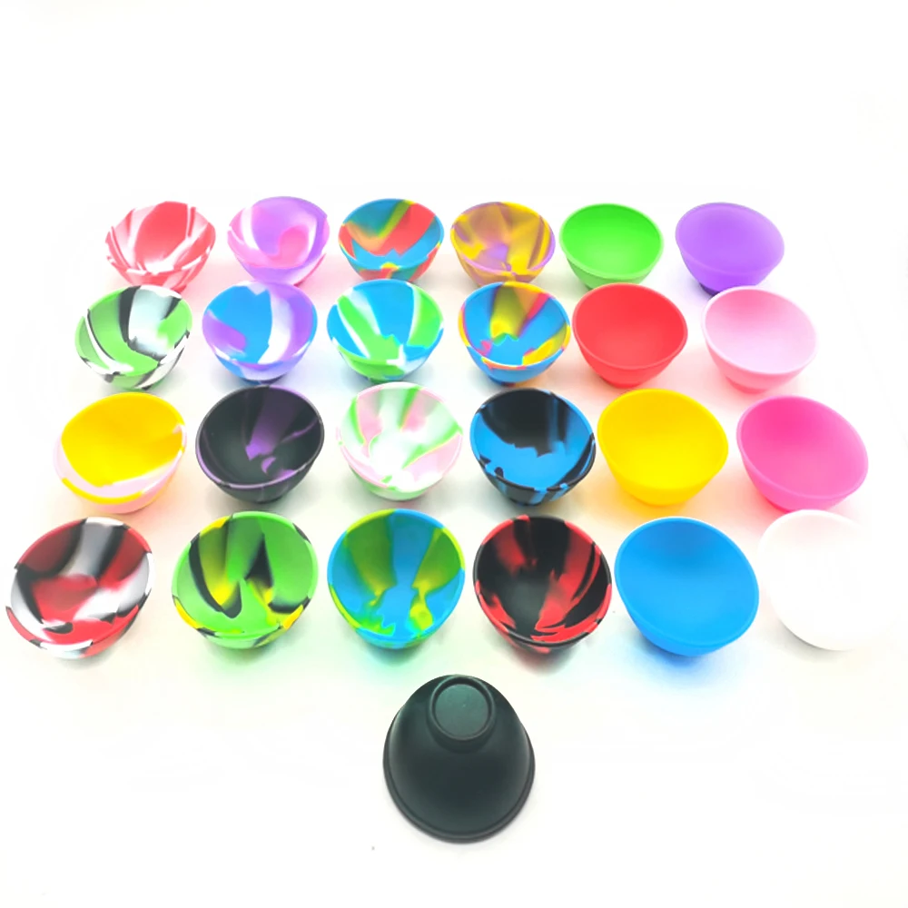 20Pcs 67mm Silicone Bowl Gourds Multiple Color Container Jar Tobacco Herb Smoking Kitchen Smoke Storage Box Home Accessories