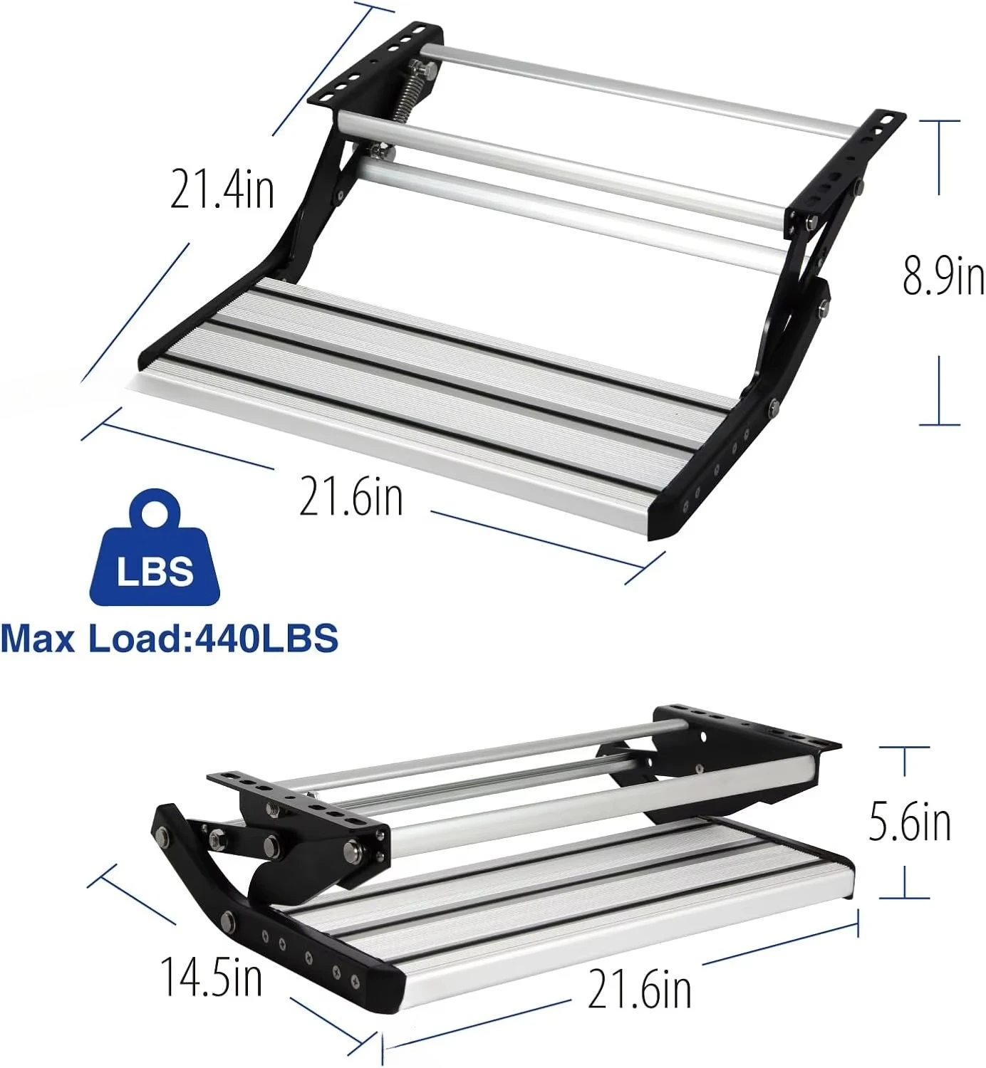 High Strength Carbon Steel Electric RV Steps Aluminum Solid RV Stairs With a Switch for Travel Trailers RV and Motorhomes