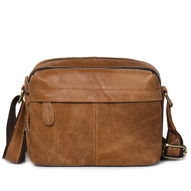 Sac à Bandoulière en Cuir de Vache Givré pour Homme et Femme, Petit Bandeau Carré, Mode Rétro