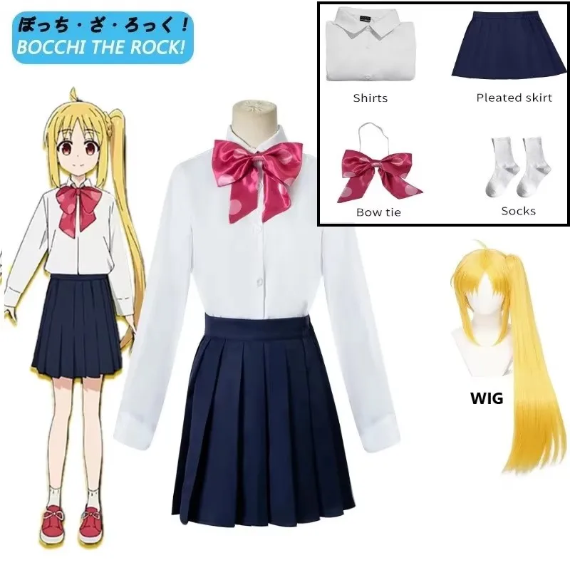 

Ijichi Nijika Cosplay Bocchi The Rock Ijichi Nijika Cosplay Costume Wig School Uniform Anime Halloween Costumes