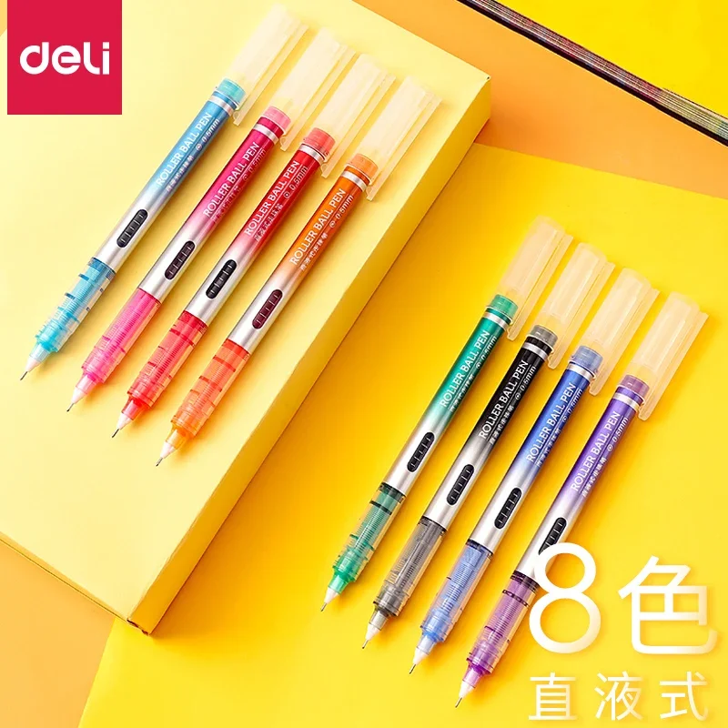 

8PCS 8-color Straight Liquid Gel Pen Color Gel Pen 0.5mm Kawaii School Supplies Pens for School