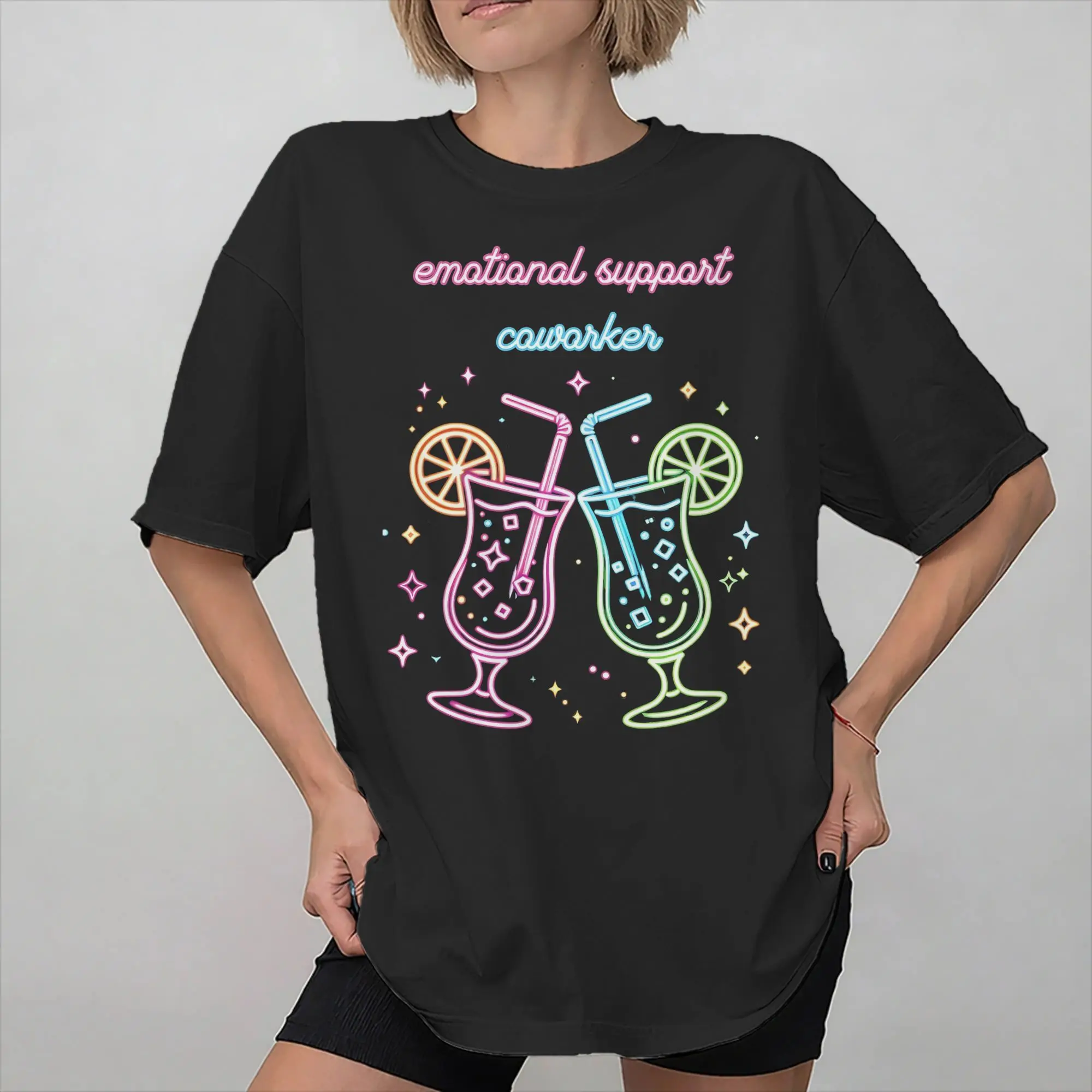 Emotional Support Drinking Buddy Beer Outfit Unisex T Shirt 100% Cotton Tee Print  T-shirt Clothes
