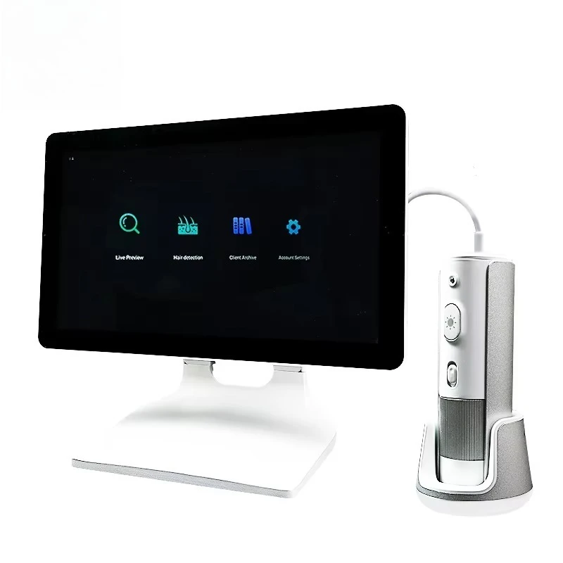 Professional Scalp Analyzer Machine 16MP Trispectral Imaging Hair Follicle Test Wireless Charging JP/US/ZA Compatible 3D
