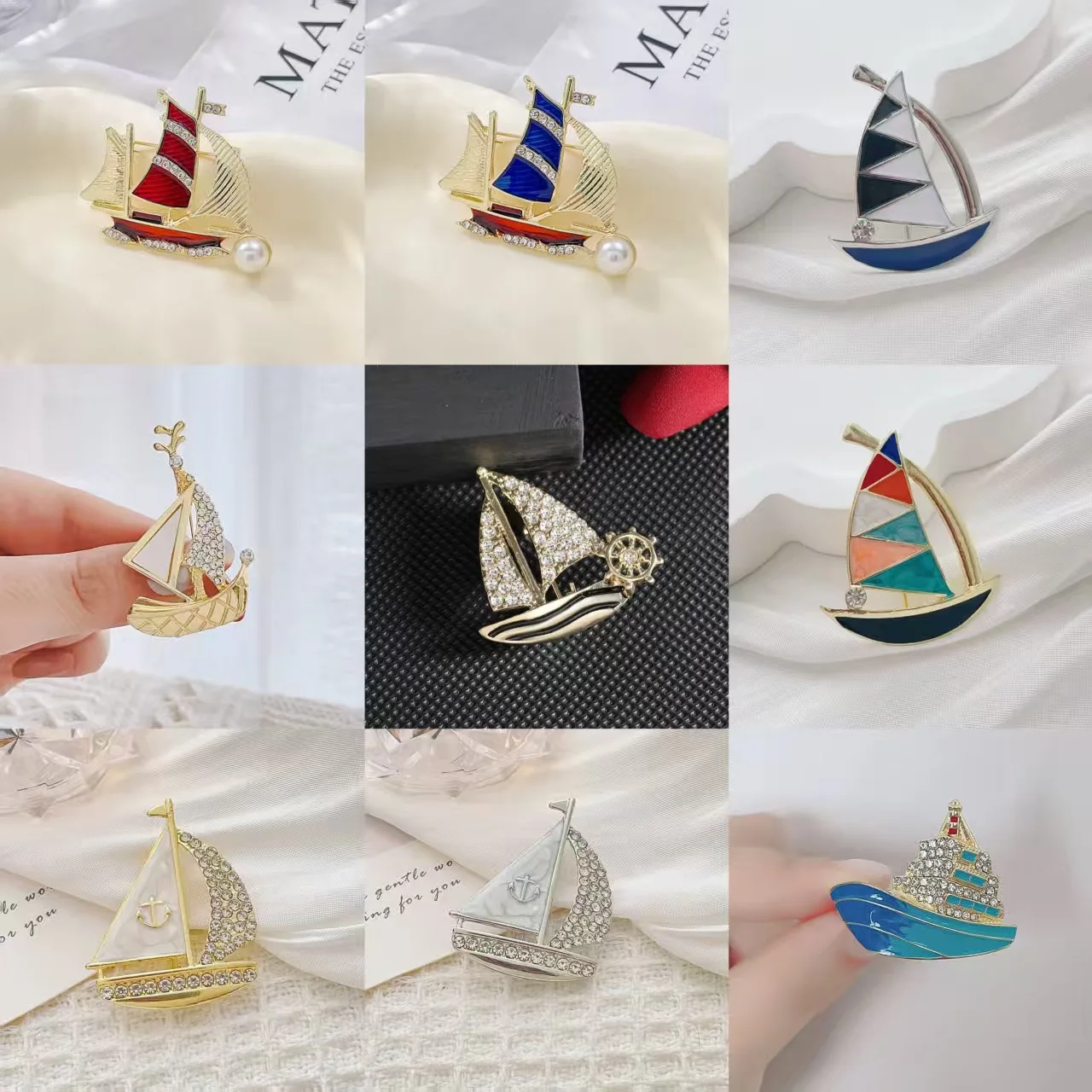 Brooch Pin Japanese Style Natural Shell Sailboat Unisex Corsage for Clothing Graduation Gift Smooth Sailing Lightweight Alloy