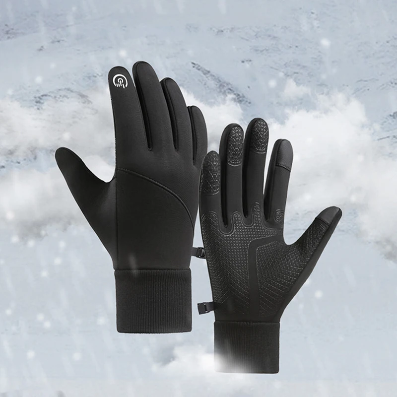 Winter Warm Touch Screen Gloves Outdoor Windproof Waterproof Cold-proof Gloves Men Driving Cycling Fishing Ski Gloves