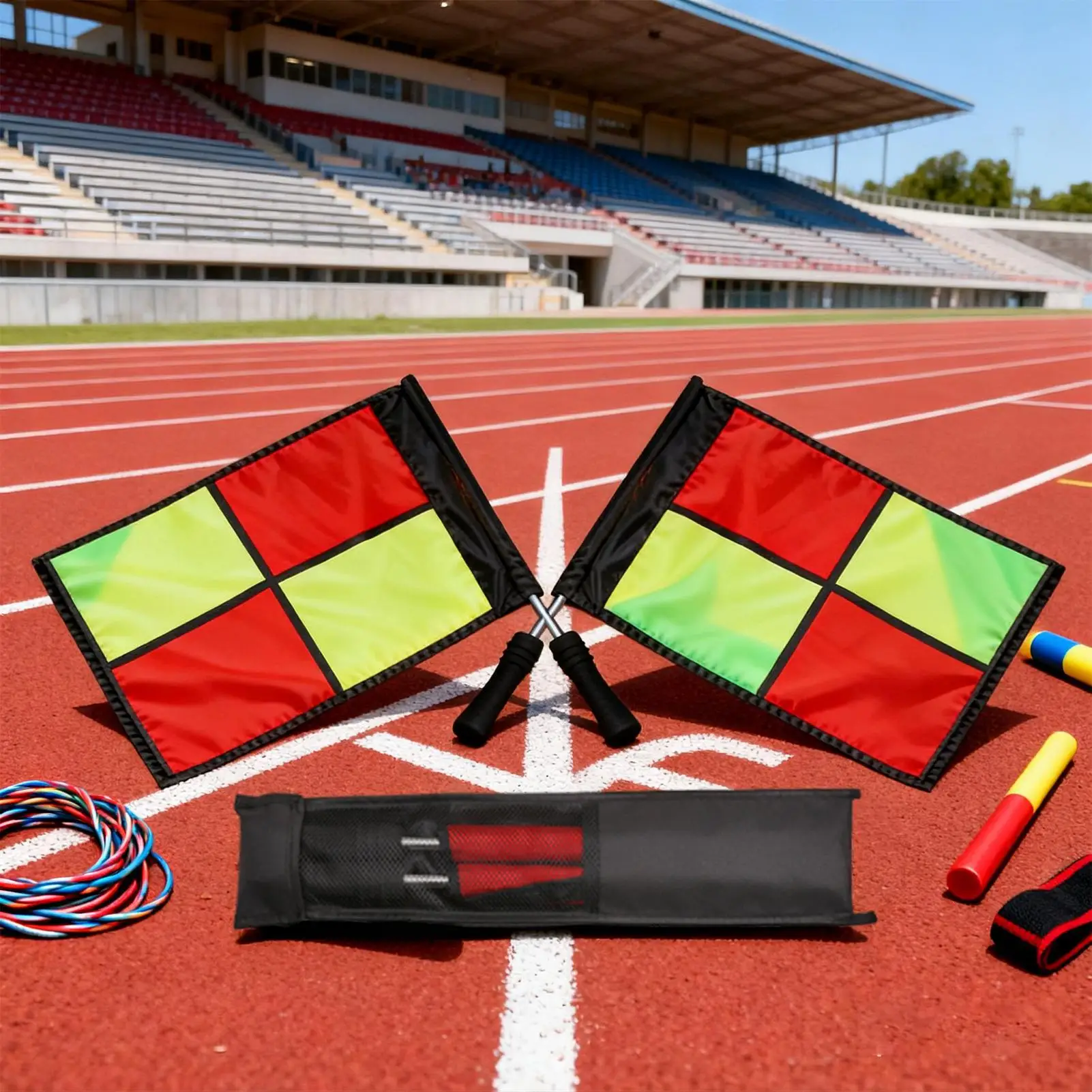 Referee Flags Soccer High-Visibility Lightweight Non-Slip Grips Football Linesman Flags for Volleyball Sports Match Training view 3