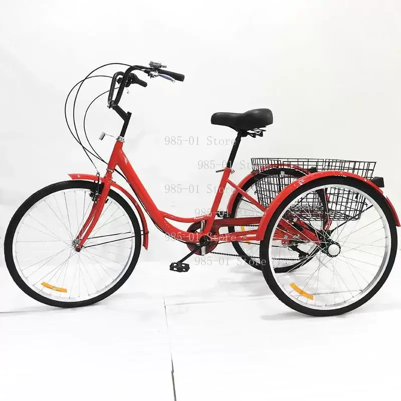 European style 24-Inch pedal tricycle reverse brake adult elderly tricycle