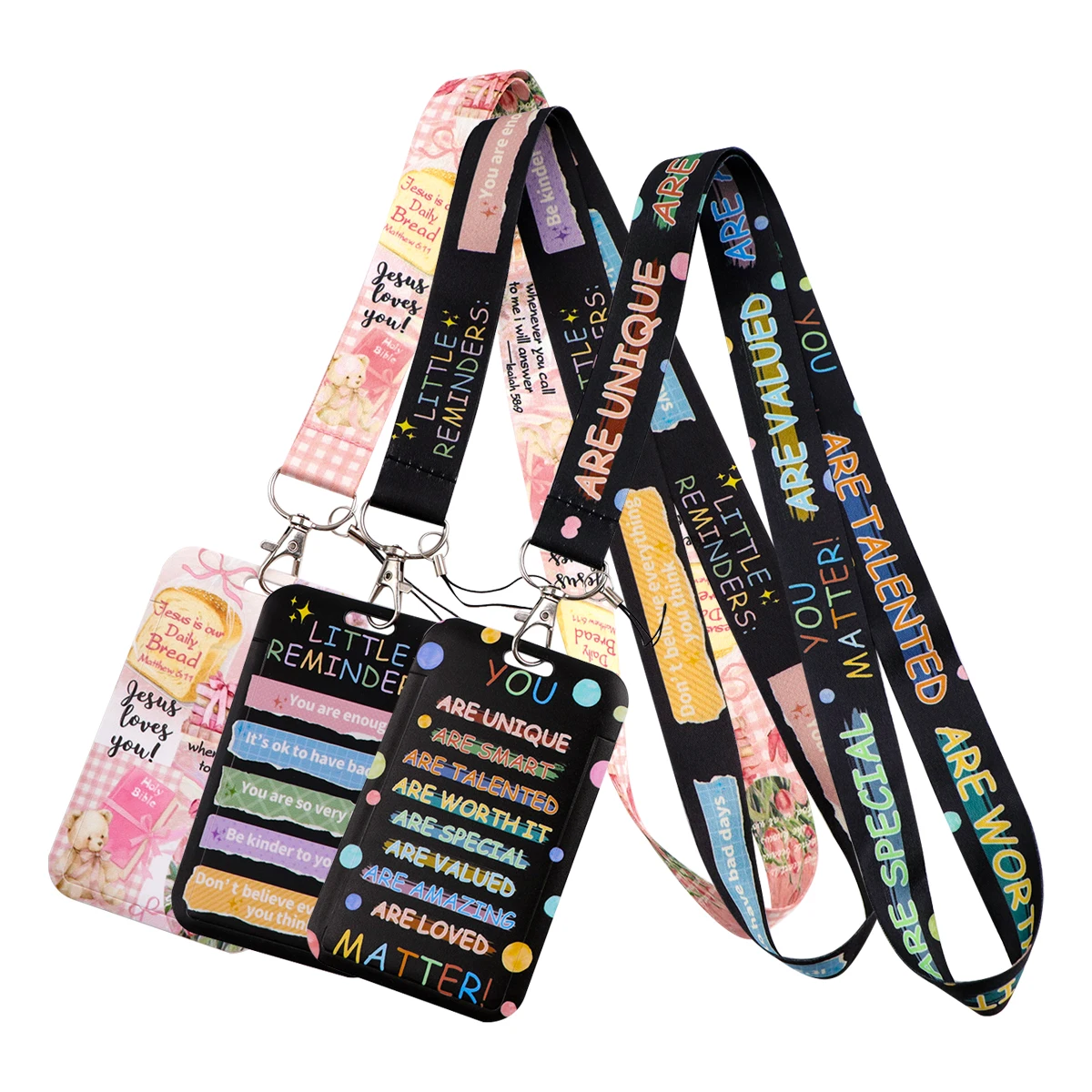 Funny Flower Quotes Lanyard Neck Strap Keychain Card Cover Badge Holder Mobile Phone Hang Rope Keyring Cosplay Accessories Gifts