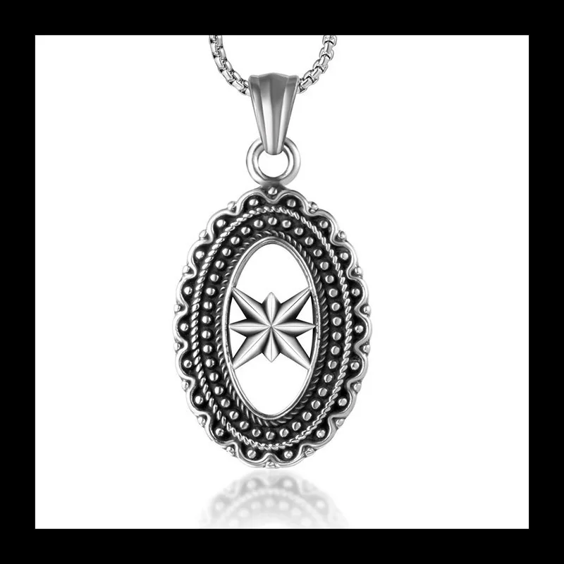 

Цепочка для свитера, титановая сталь, классический узор, кулон с полой звездой, женский хипстерский мужской кулон SP653