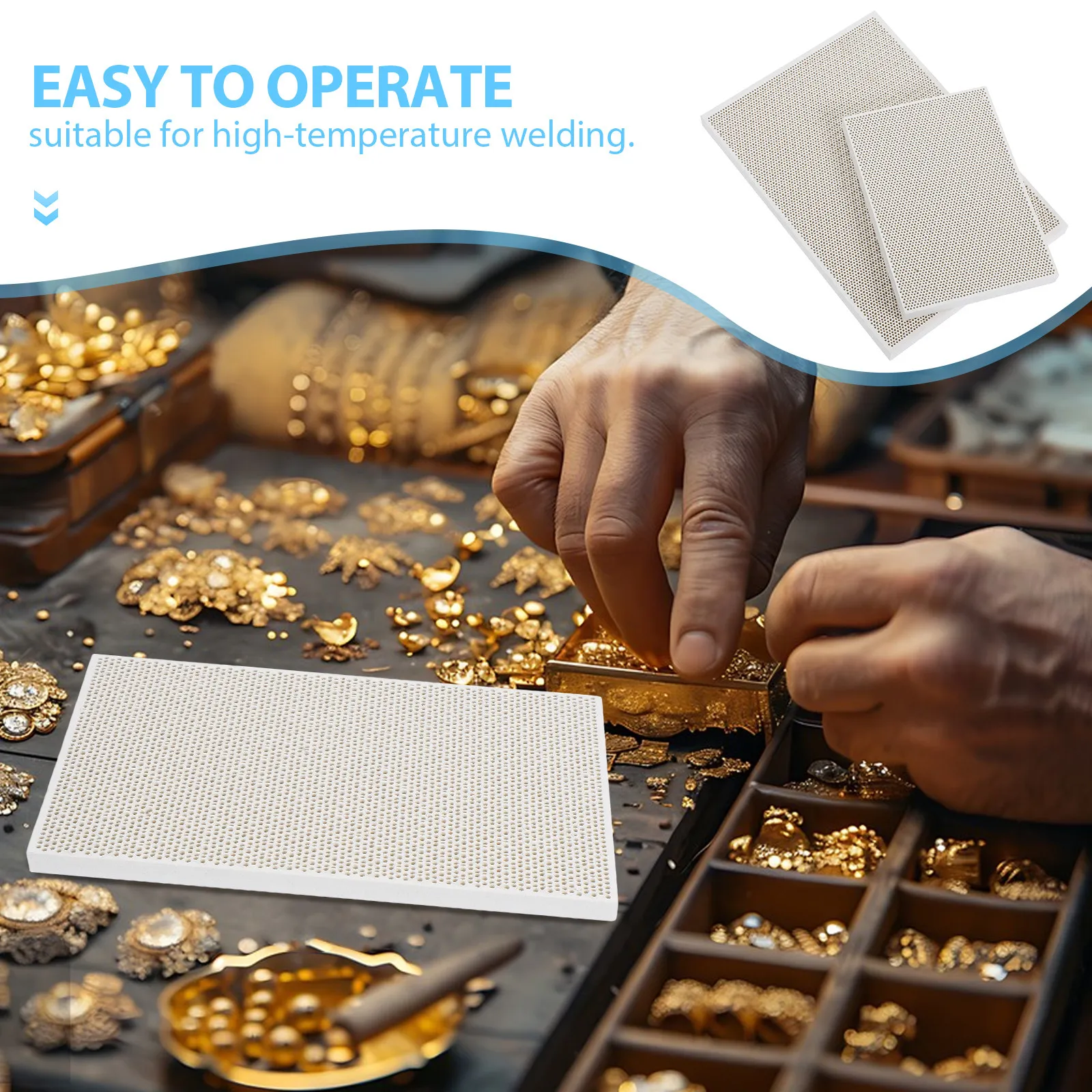 2 Piece Fireproof Honeycomb Soldering Boards Quartz Jewelry Making Blocks for DIY Repair Tools