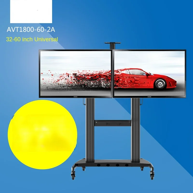 

LCD TV Mobile Cart AVT1800-65-2A Floor Stand Dual Screen TV Mobile Bracket 40-65 inches