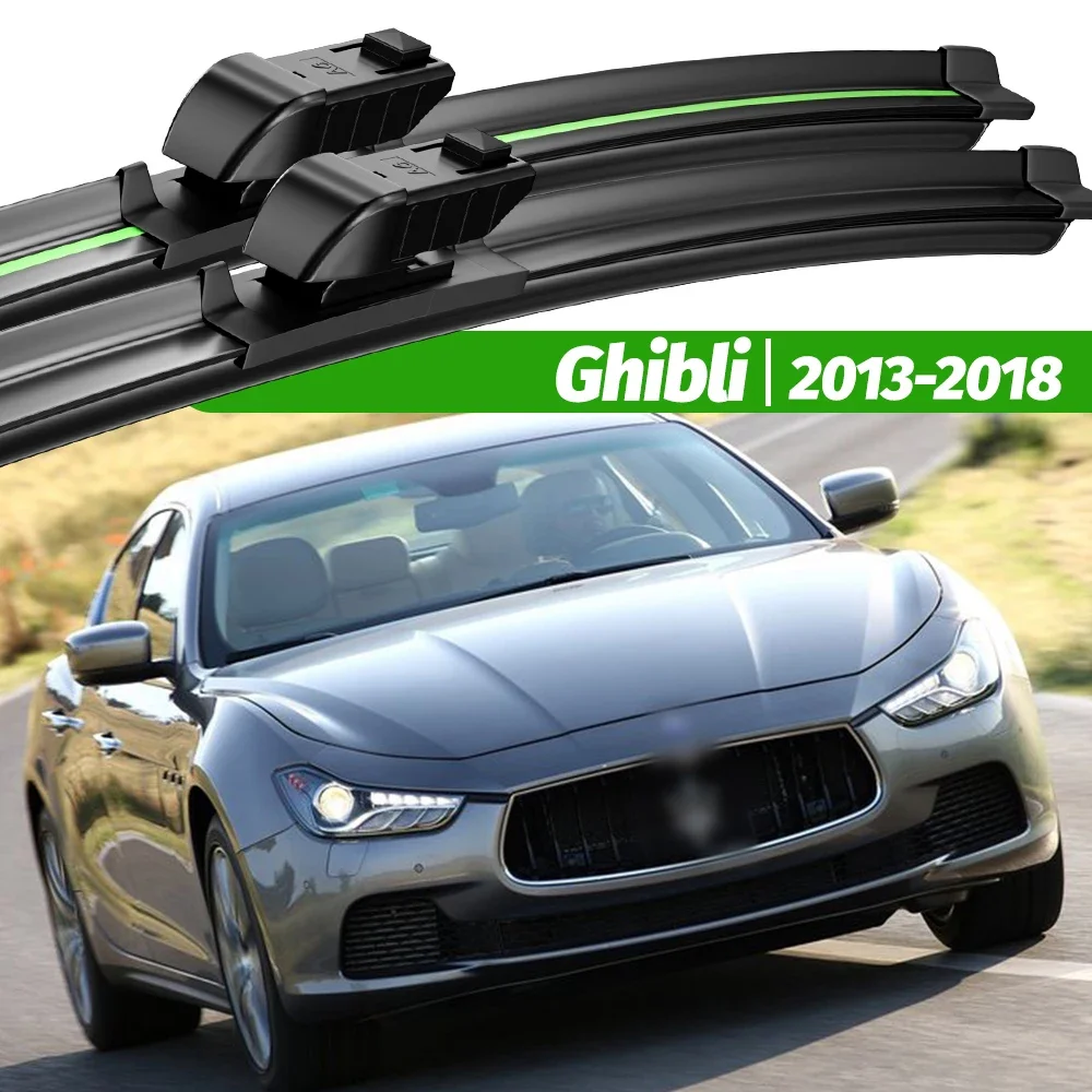 

For Maserati Ghibli 2013-2018 2pcs Front Windshield Wiper Blades 2014 2015 2016 2017 Windscreen Window Accessories