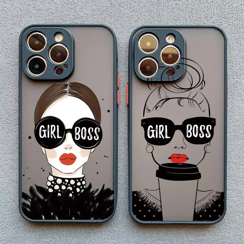 Women Coffee Miss Girl Phone Case For iphone 12 11 14 13 15 Pro Max X XS MAX XR SE 2020 7 8 Plus Fashion Lady High Heel Covers