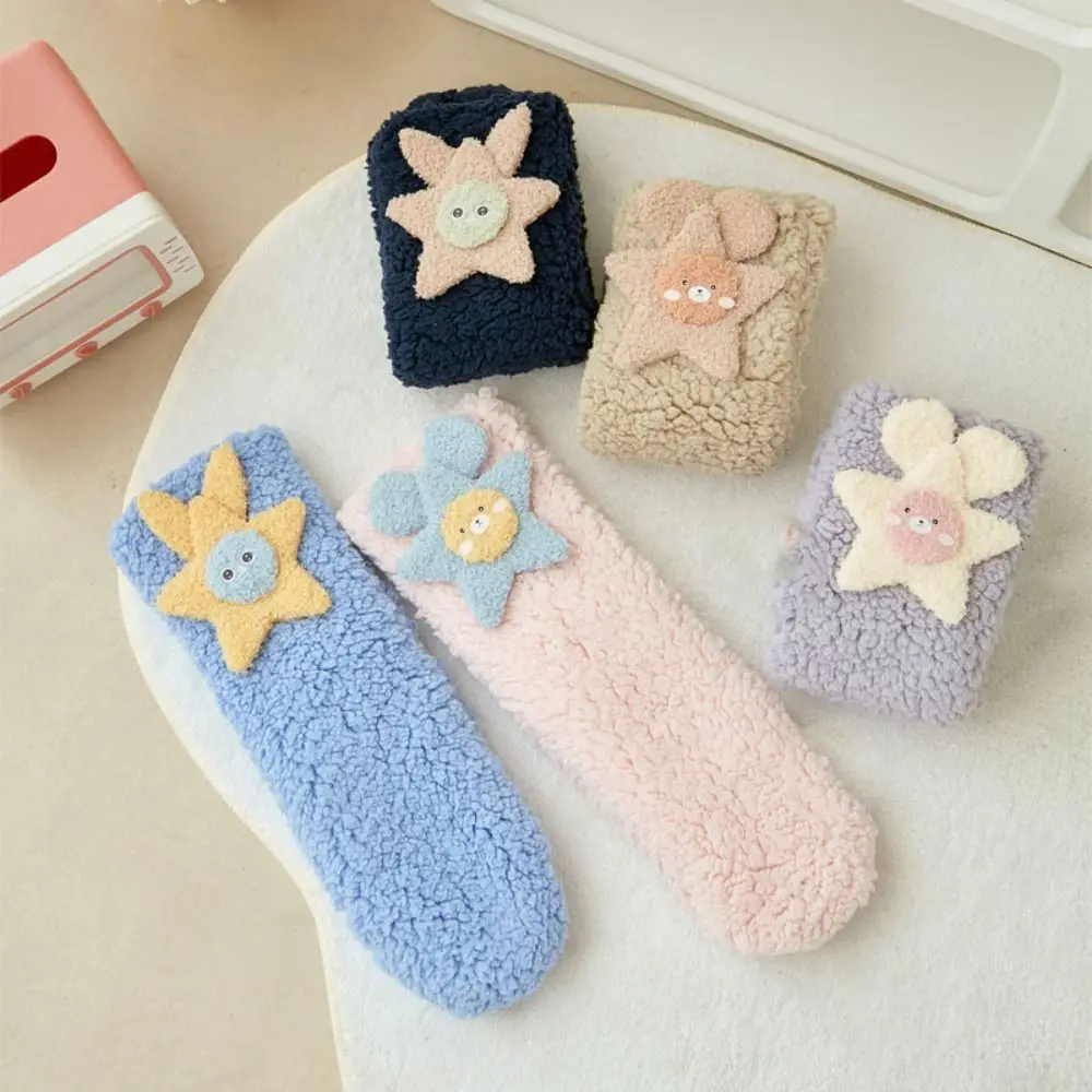 

Harajuku Star Funny Tube Socks Mid-Calf Cartoon Floor Stockings Women Hosiery Thicken Warm Furry Plush Sock Winter