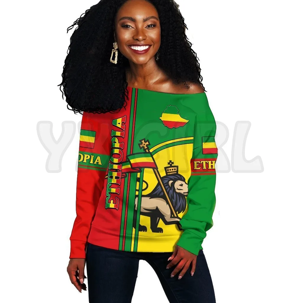 

YX GIRL Ethiopia Lion 3D Printed Novelty Women Casual Long Sleeve Sweater Pullover