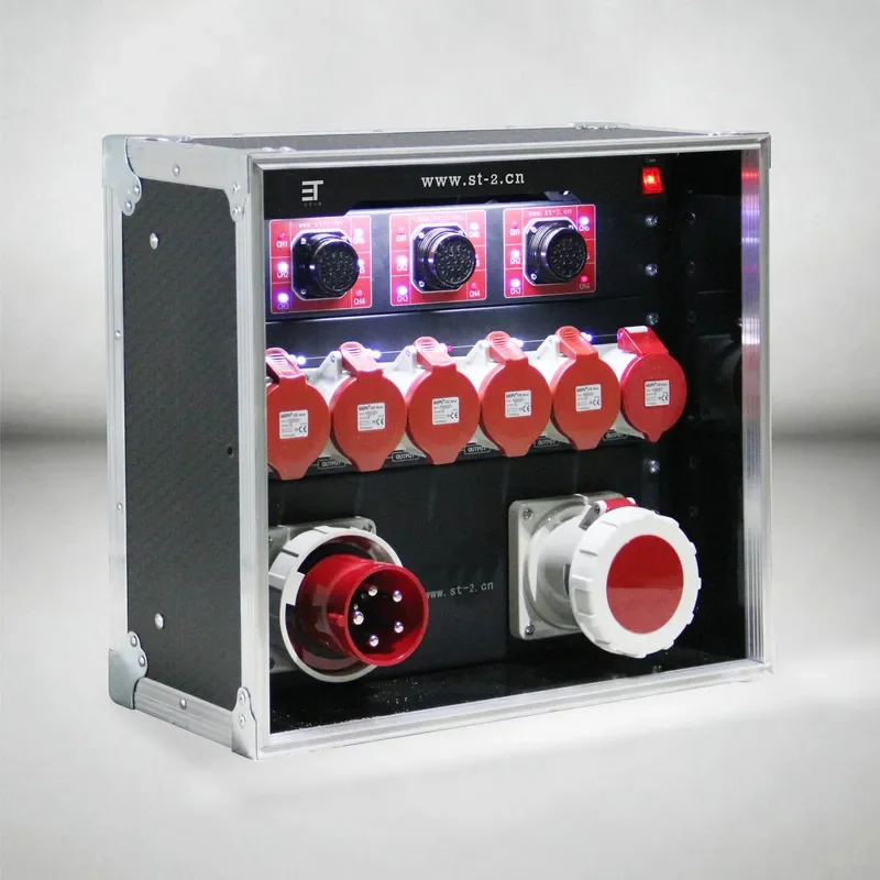 125A 6-Channel Distribution Box 19 Pin Panel Outdoor Stage Event Rack for Concerts and Events