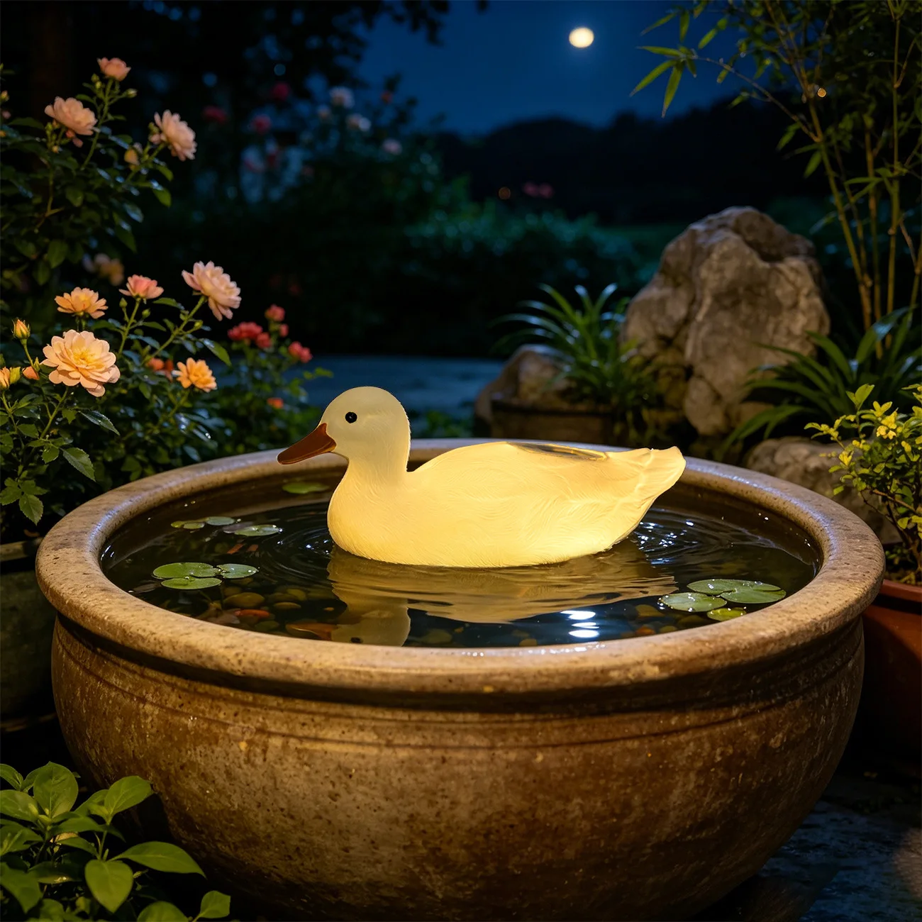 Floating Garden Swan Duck Crocodile Statues Outdoor Water Animal Sculpture Pond Decor Yard Floating Resin Decoy Solar Ornaments