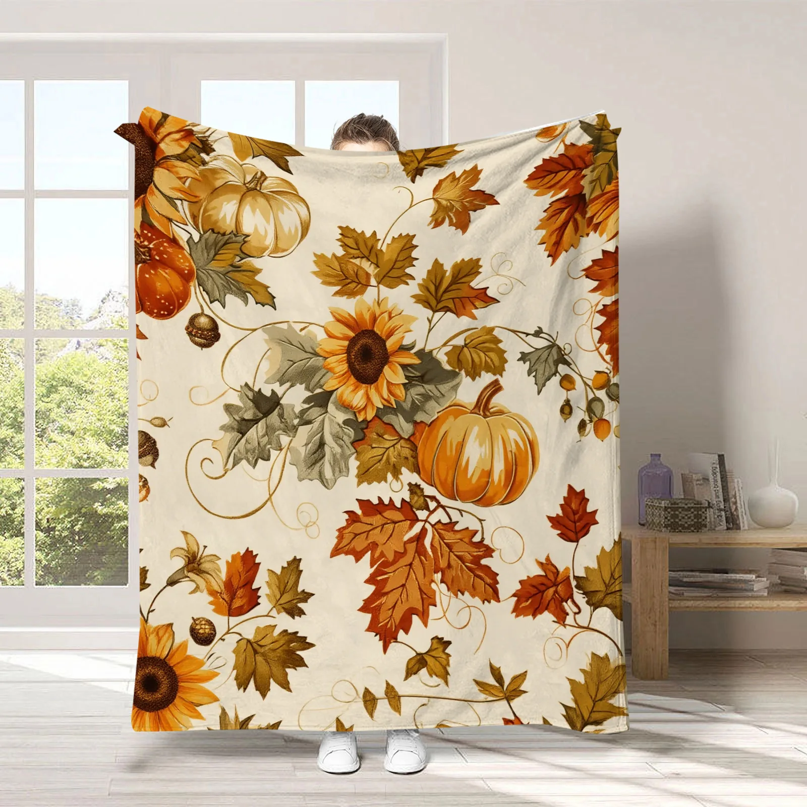 Gruselige schwarze Halloween-Flanelldecke mit Geistern, weiche Universaldecke, multifunktionale Dekorationsdecke, Weihnachtsgeschenk – Detail 15