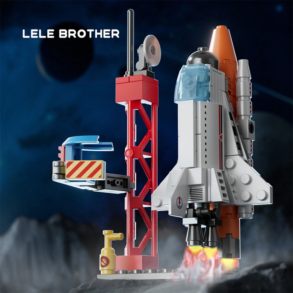 Space Shuttle Blocks Compatible with Small Particle Rocket Launch Center Building Kit Spaceship Model Children\'s Toys Gifts