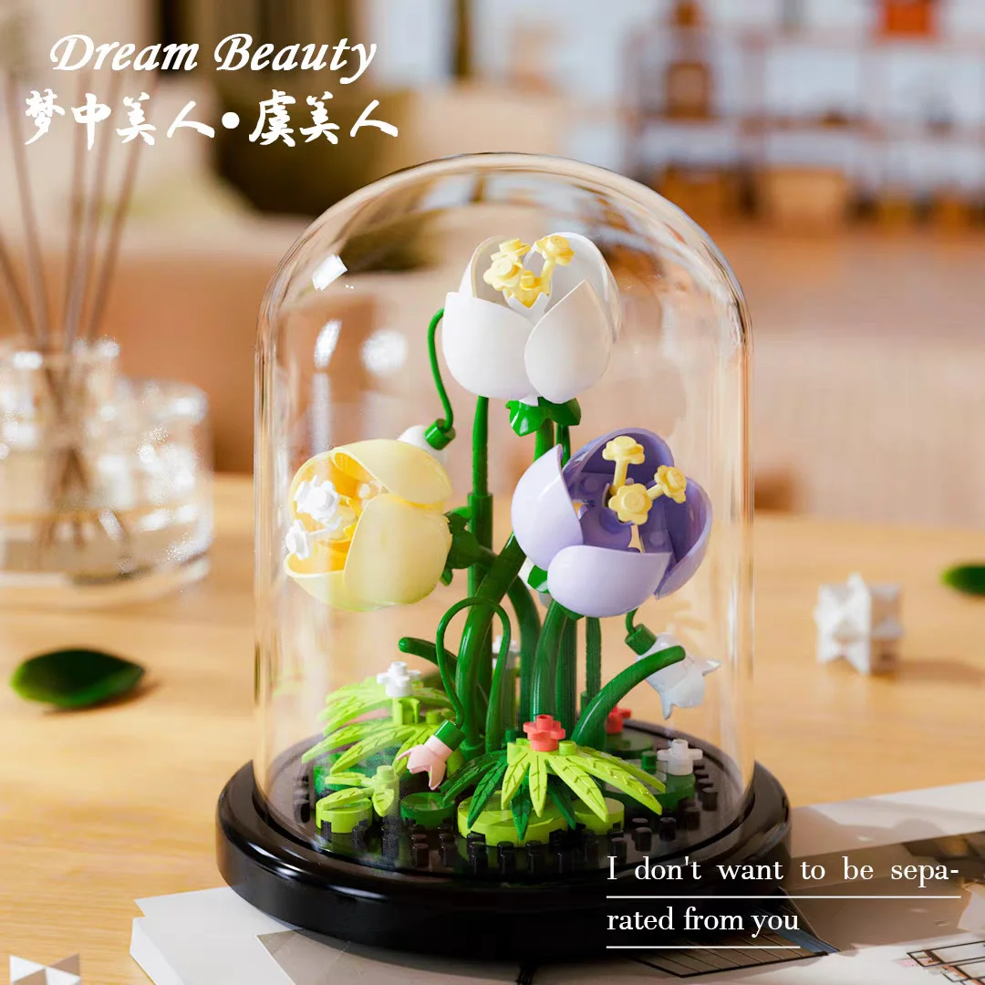 Kompatible Lego-Blumenbausteine, ewiger eleganter Traum, Blumenkasten, Pflanze, Sonnenblumen-Puzzle, Spielzeug für Mädchen und Erwachsene, Geschenk