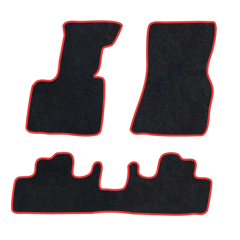 

Car Floor Mat For Bmw X3 2024-Present G45 G48(LWB) Polyester suede Anti Slip black Backing red Binding Trim Edge
