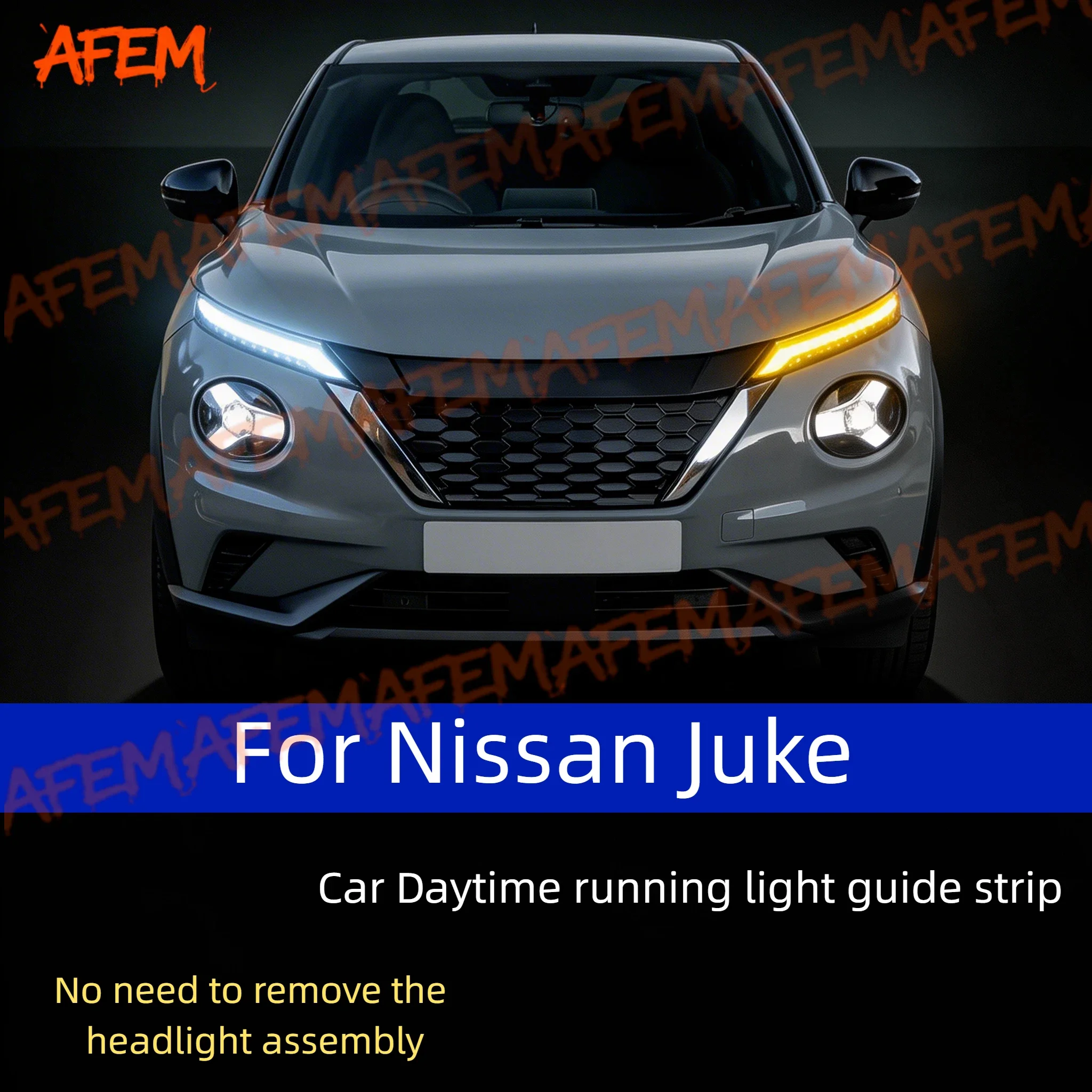 

2pcs For Nissan Juke Car DRL Daytime Running Light Start Scan Style Sequential FlowingTurn Signal Light Ultra-Thin