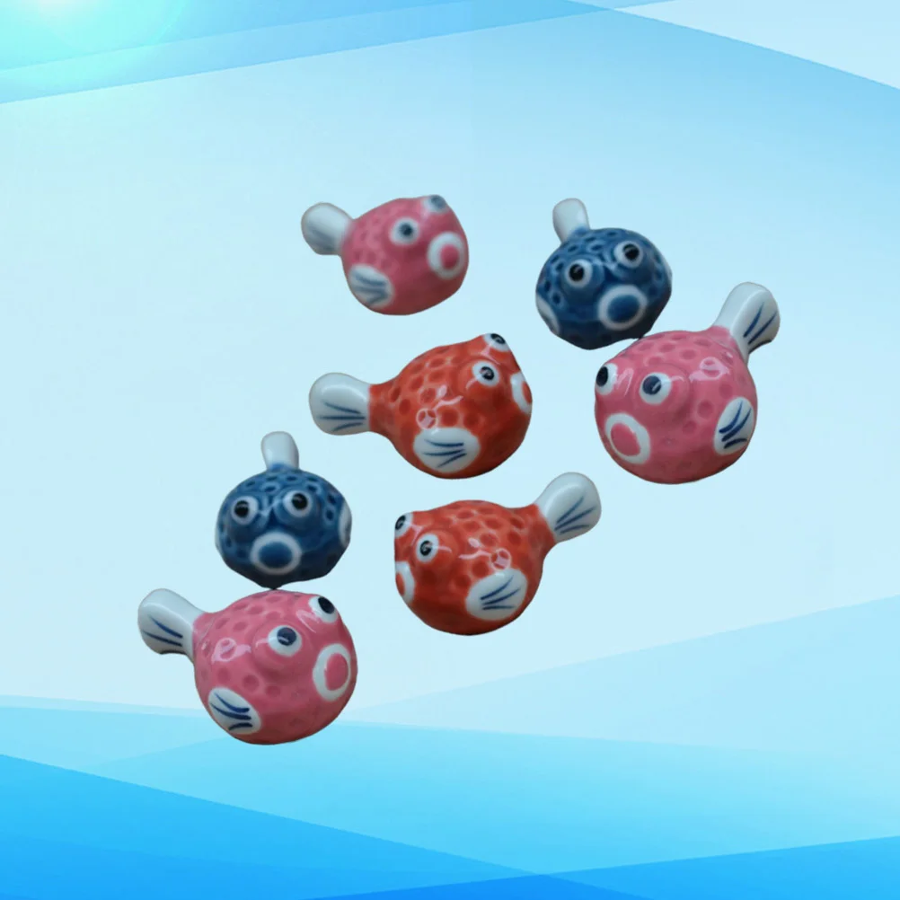 

7Pcs Fish Shaped Ceramics Chopsticks Holder Spoon Stand for Dining Table Decoration Home Restaurant Clean Elegant