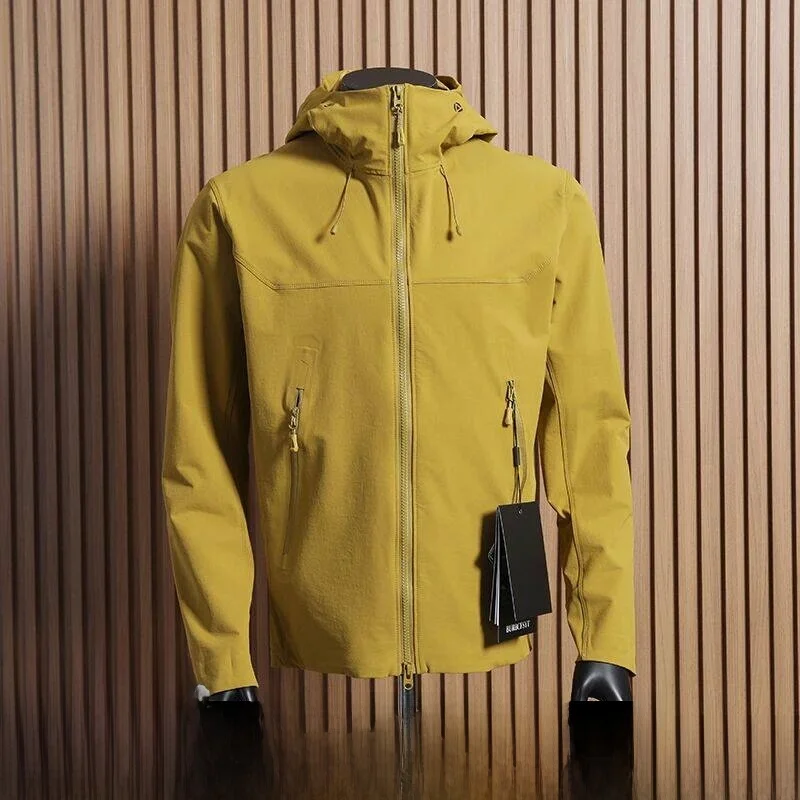 

Outdoor Men's Waterproof Softshell Jacket 3D Cutting Spring New Style Casual Windproof Breathable Hiking Jacket Polyester Fiber
