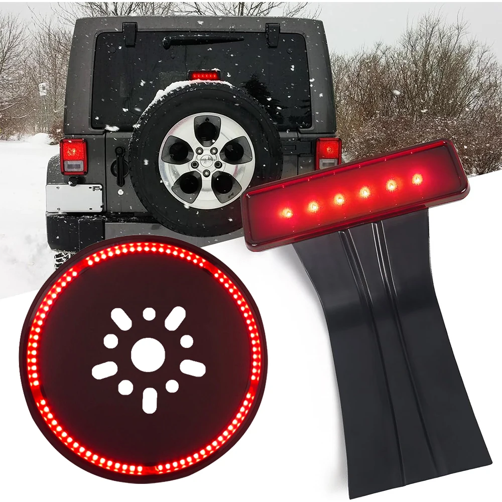 

Spare Tire Brake Light for 2007-2018 Jeep Wrangler JK, Plug & Play, 3rd LED Rear Wheel Lights Third LED Brake Tail Lamp