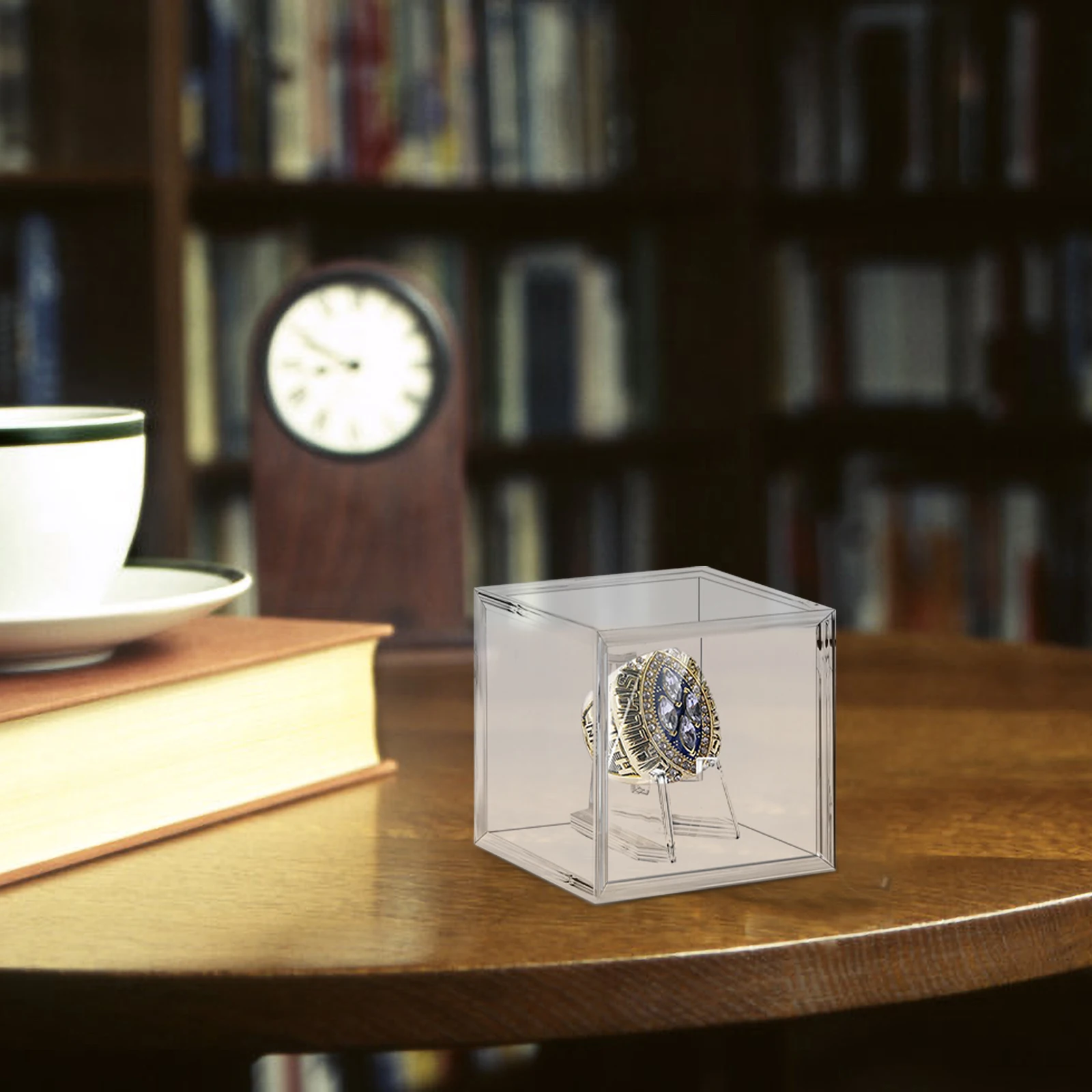 Acrylic Display for Rings Ring Display Case Baseball Holder Showcase Cabinet Clear Jewelry Container Storage Organizer