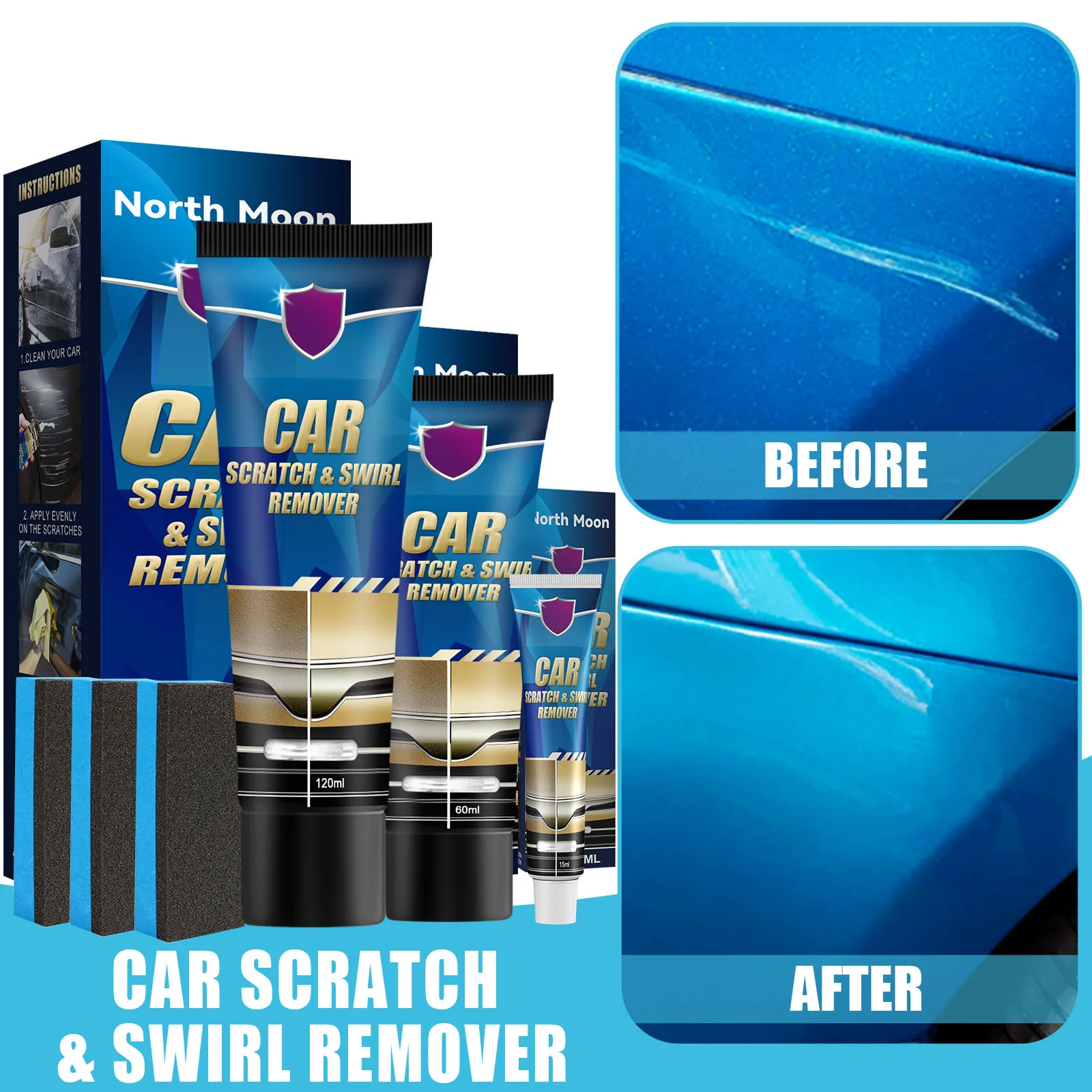 60ML Car Scratch Mend Paste Paint Maintenance Repair Care Free Wax Dirt Tut Cleaner Tools Polishing Detailing Lasting Universal image 2