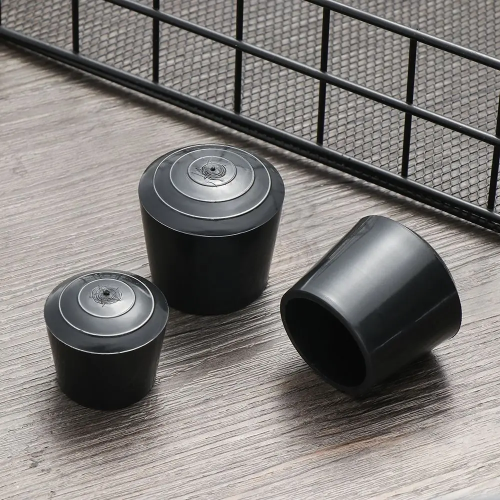 CANBOUN10pcs Black Round Table Chair Foot Non-Slip Cover Furniture Foot Environmental Protection Rubber Coat PVC Rubber Cover