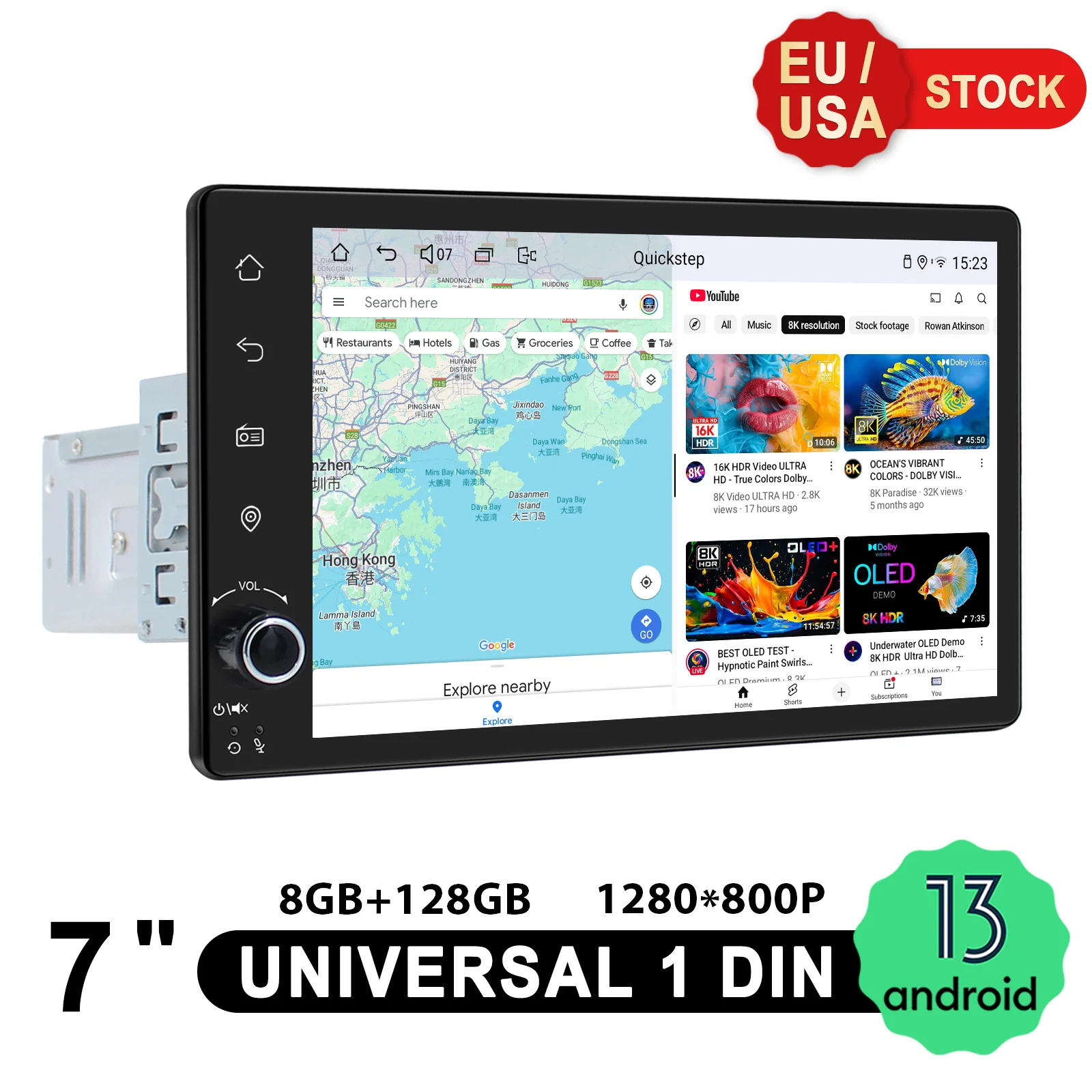 JOYING Universal 7 Inch Android Car Radio Stereo Wireless CarPlay&Android Auto Multimedia Player from US/European warehouse