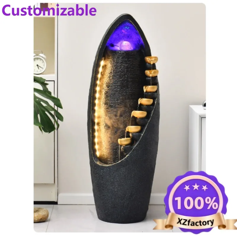 Factory Direct 2026 Luxury Feng Shui Ball, Flowing Water Fountain Landscape, Fortune Attraction Egg, Floor Decoration