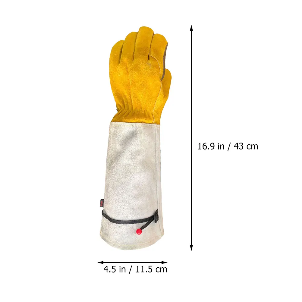 

1 Pair Wear-Resistant Garden Weeding Gloves Outdoor Pruning Protection Planting Anti-Puncture Cowhide Gardening Gloves
