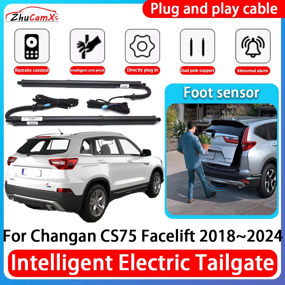 

ZhuCamX Car Power Trunk Electric Suction Tailgate Intelligent Tail Gate Lift Strut For Changan CS75 Facelift 2018~2024