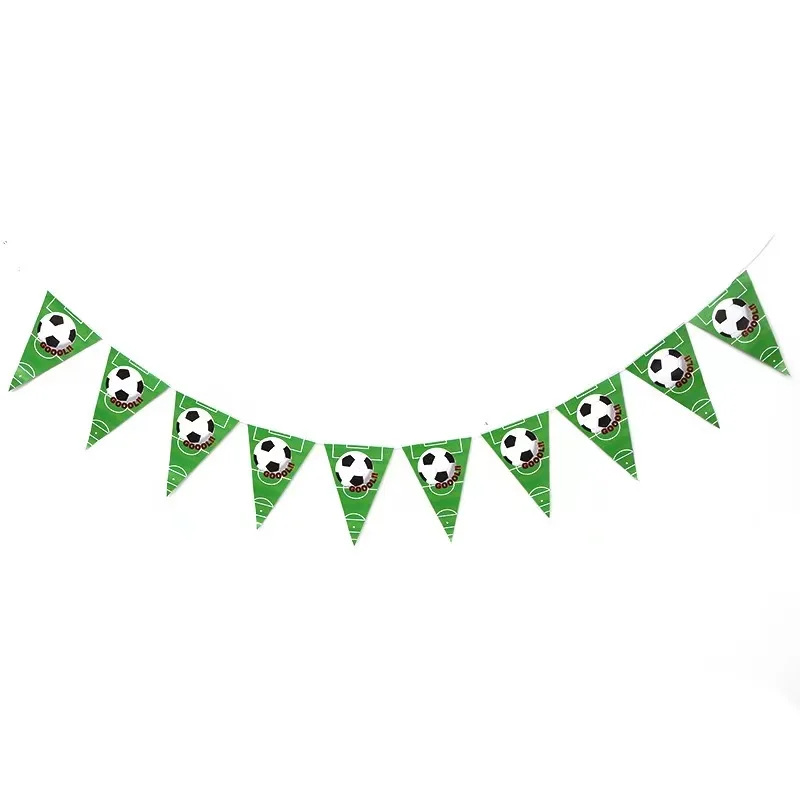 Decoraciones de cumpleaños de fútbol, suministros para fiestas, tema deportivo, banderines, juego de guirnaldas, Verde