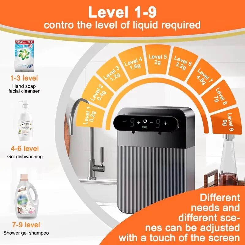 Automatic Foam Gel Soap Dispenser with Smart Display Touchless Sensor Wall Mounted Bathroom Hand Washer view 6