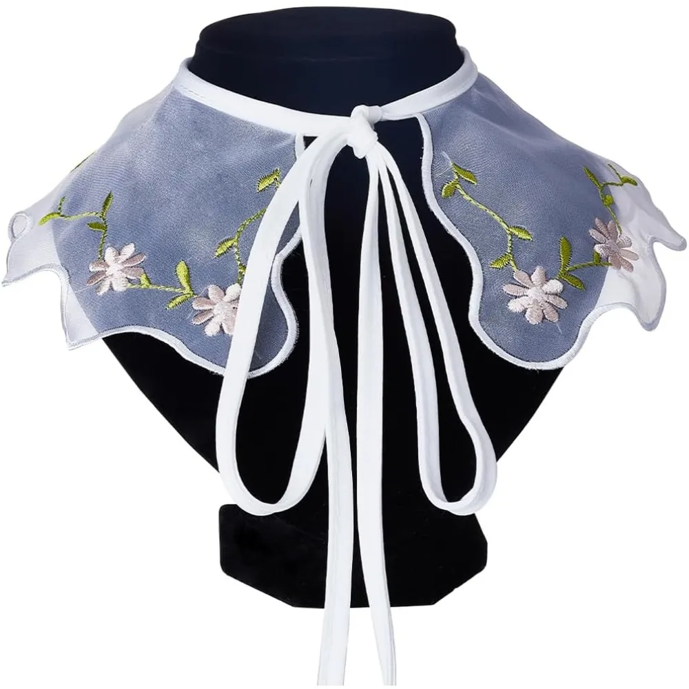 Detachable Organza Lady's False Collars Plain Neckline Trim Clothes Sewing Applique Edge DIY Garment Accessories White