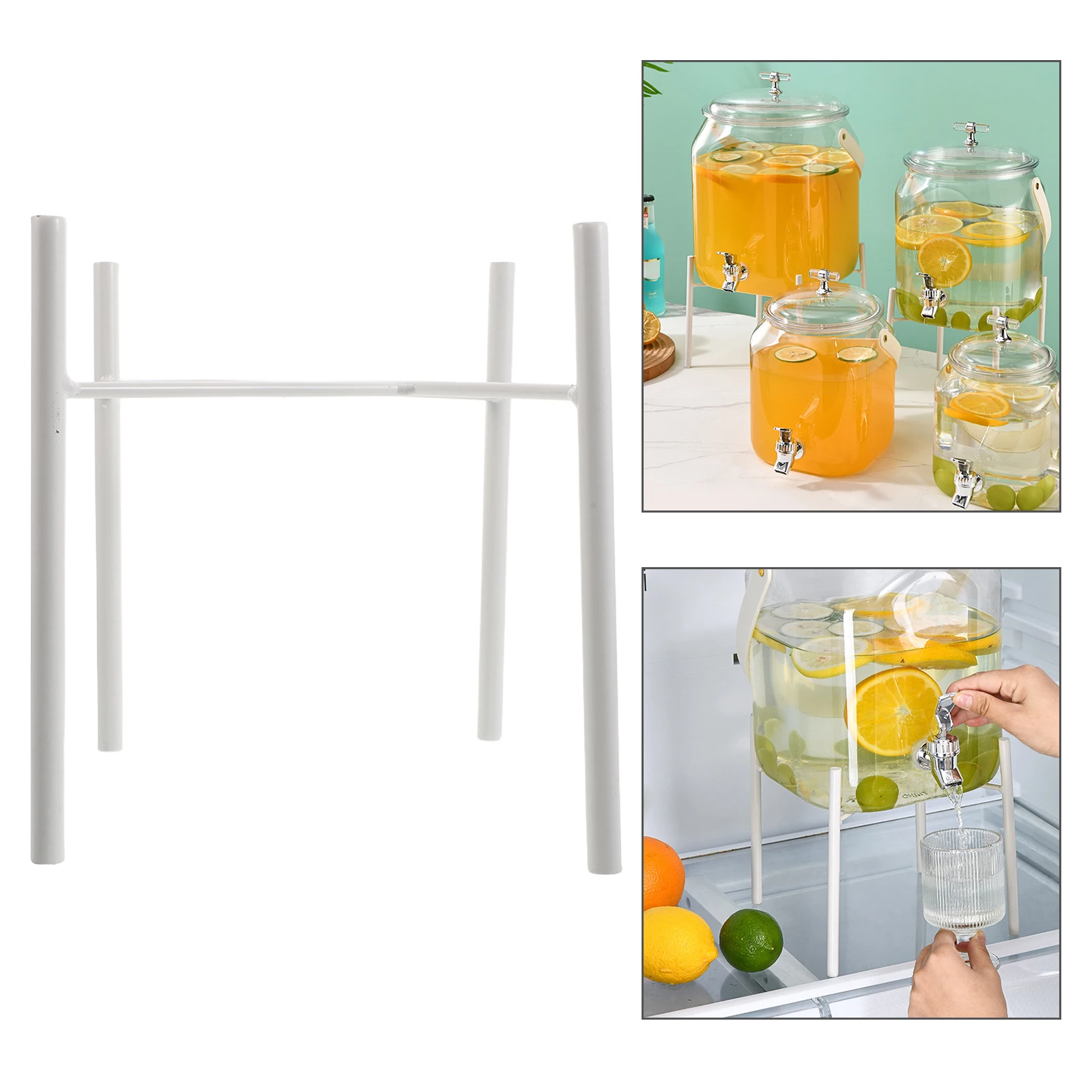Supporto per secchiello per bevande per distributore di bevande Supporto per brocca per succo di limonata Contenitore per bicchiere d'acqua Rack in metallo per cucina