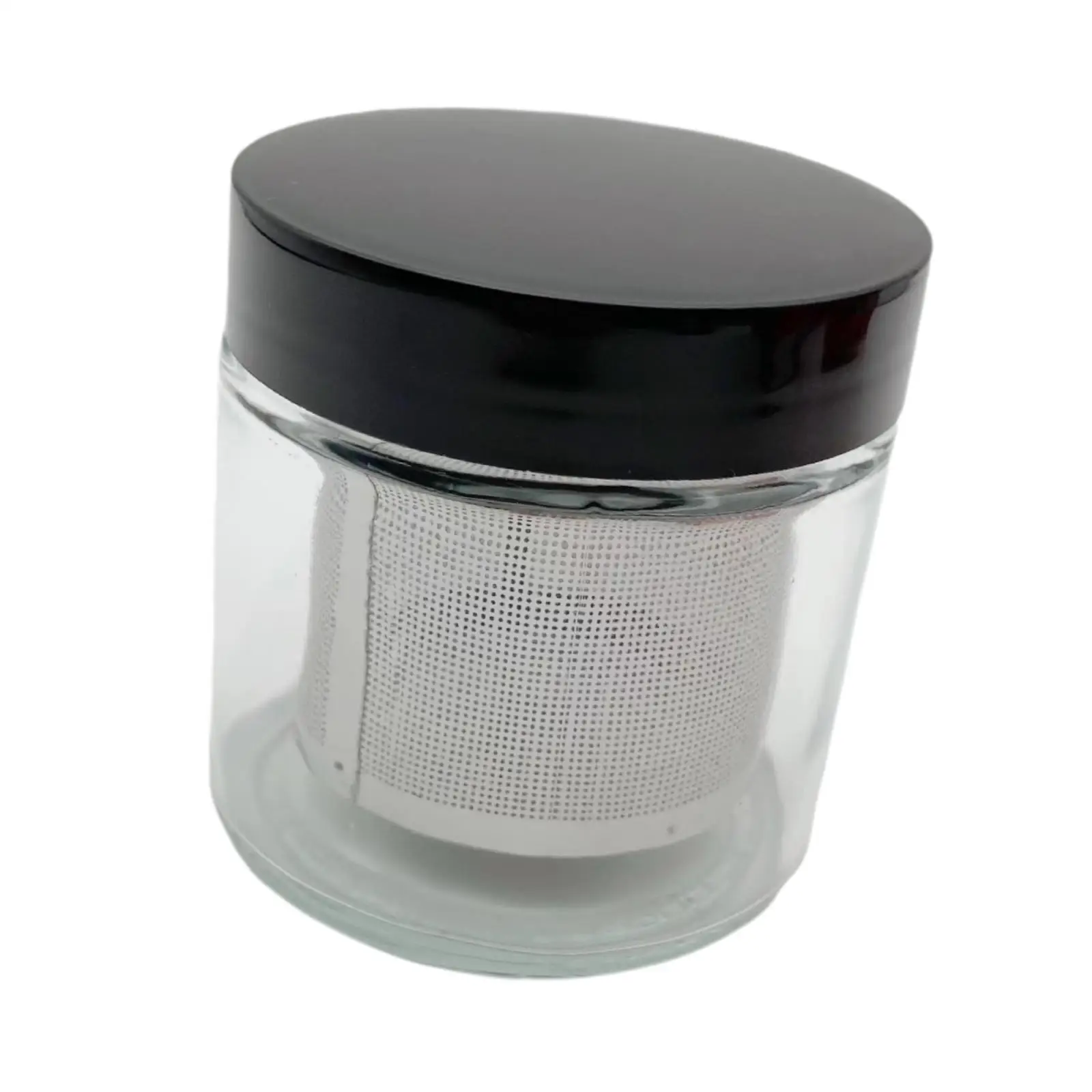 Gemstone Cleaning Glass Jar Metal Sieve for Diamond Stone Glasses Earring