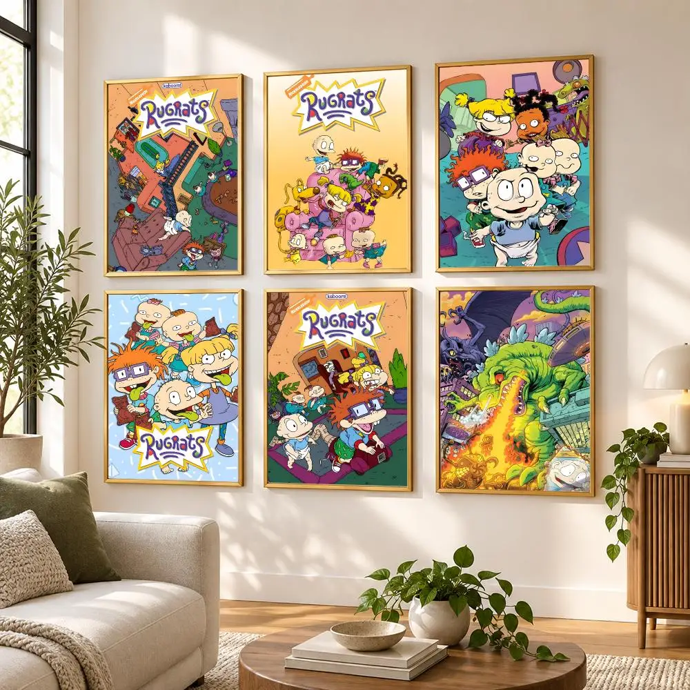 Cartoon R-Rugrats Anime Poster HD art sticky wall waterproof home living room bedroom bar aesthetic decoration