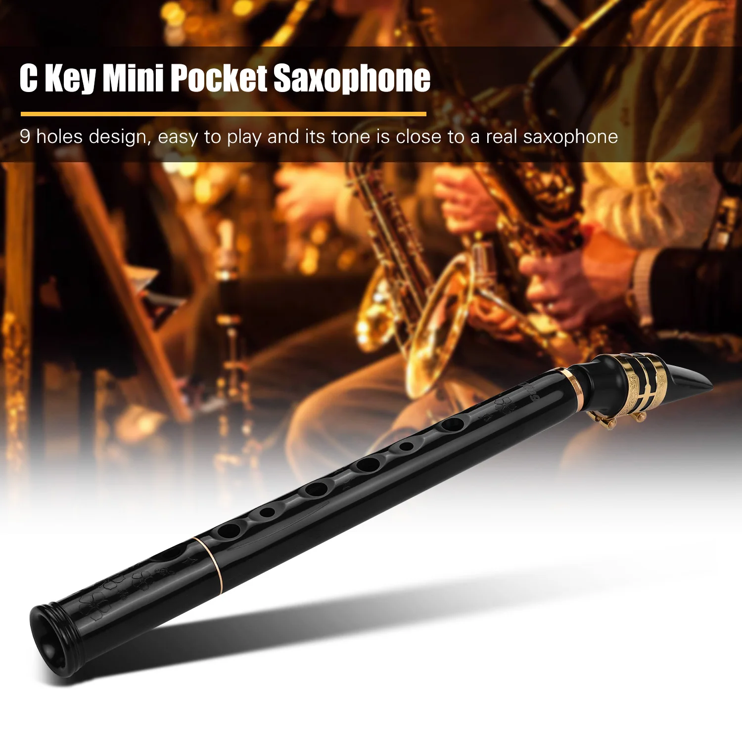 

Mini Saxophone C Key Mini Saxophone Sax ABS Material with Mouthpieces Reeds Carrying Bag Instrument