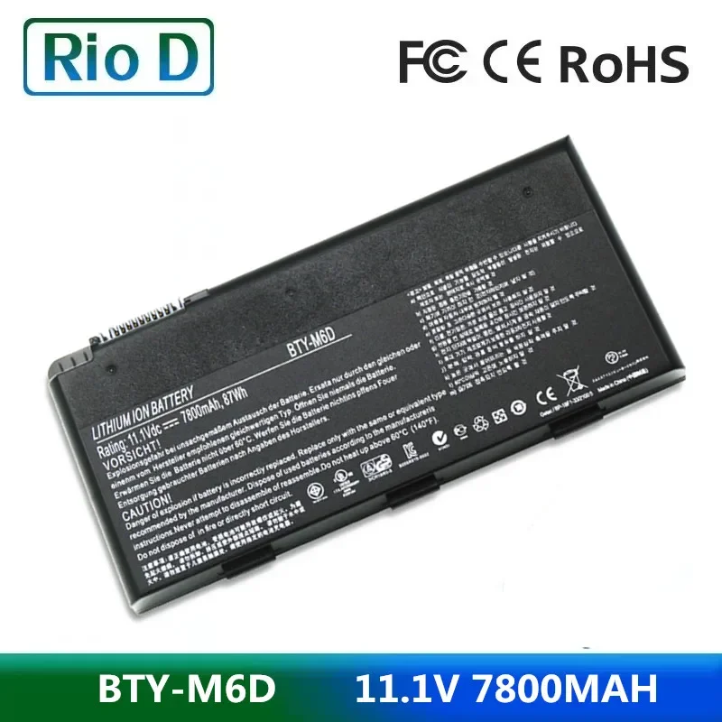 

New BTY-M6D Laptop Battery for MSI GT60 GT70 GX780R GX680 GX780 GT780R GT660R GT663R GX660 GT680R GT783R 9CELLS