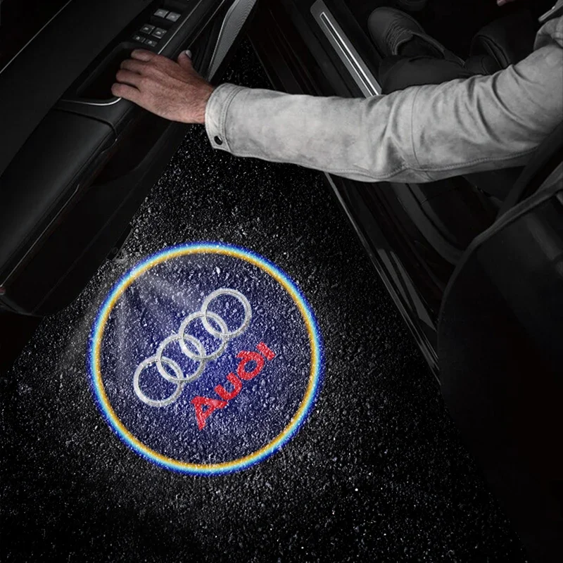 Car HD Projector Lamp Car Door Wireless Welcome Light LED Decoration accessories For Audi Quattro A3 A4 A6 A5 Q5 Q7 Q3 A7 A8 TT